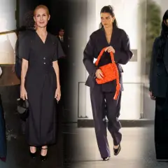 Sei donne sfoggiano look eleganti, perfetti per un outfit evento aziendale donna. Dai completi sartoriali ai vestiti chic, ispirazione per ogni occasione.