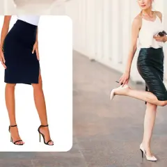 Eleganza in movimento: scarpe per gonna al ginocchio, un abbinamento perfetto per un look sofisticato.