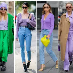 Sei modi per abbinare il lilla: da outfit casual con jeans a look eleganti con gonne e cappotti.