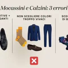 Guida su come indossare i mocassini donna: evita calze sportive, colori troppo vivaci e filati di bassa qualità. Scegli eleganza.