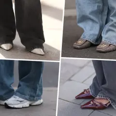 Ecco alcune idee su che scarpe mettere con jeans larghi: mocassini, sneakers, ballerine e décolleté.