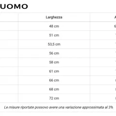 Tabella taglie T-Shirt UOMO: taglia 48 uomo a cosa corrisponde? La L ha larghezza 56 cm e altezza 74 cm.