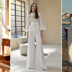 Eleganza in bianco: tre modi chic per come vestirsi ad un matrimonio con pantaloni, da completi sartoriali a jumpsuit.