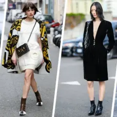 Sei donne sfoggiano diversi outfit con stivaletti bassi, da abiti eleganti a look più audaci.
