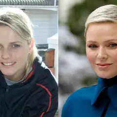 Charlene di Monaco, prima e dopo, da nuotatrice a principessa.