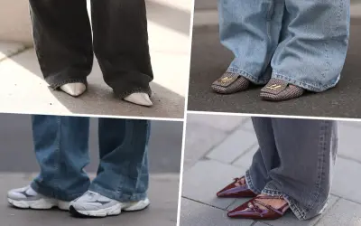 Ecco alcune idee su che scarpe mettere con jeans larghi: mocassini, sneakers, ballerine e décolleté.