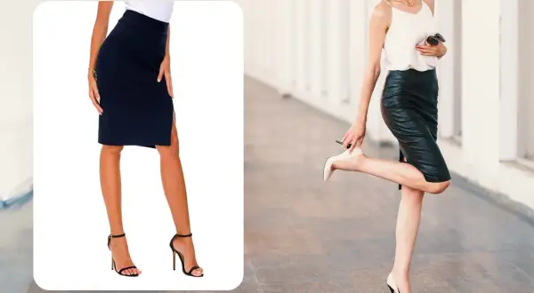 Eleganza in movimento: scarpe per gonna al ginocchio, un abbinamento perfetto per un look sofisticato.