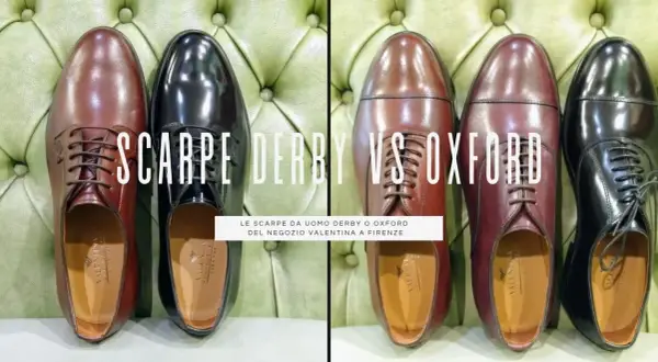 Scarpe uomo: confronto tra derby e oxford in pelle marrone e nera. Eleganza senza tempo per ogni occasione.