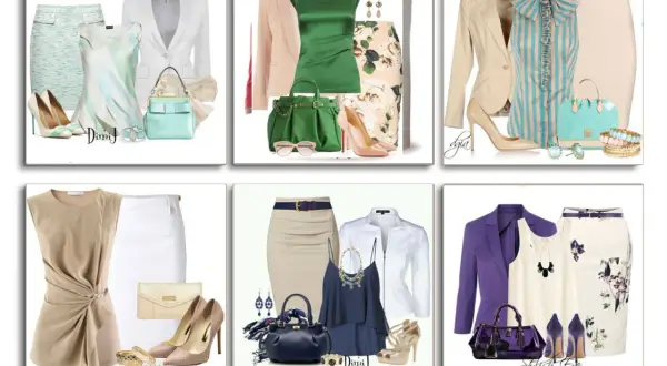 Sei idee di outfit eleganti per un battesimo: tailleur, abiti e gonne con accessori coordinati.