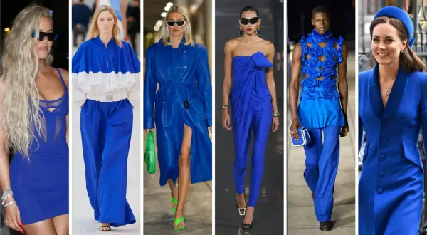 Moda in blu royal: abiti audaci, trench in pelle, completi eleganti e un tocco regale.