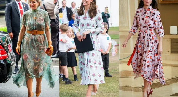 Regine con vestito a fiori: quale scarpa abbinare? Dalle décolleté color cuoio a quelle rosse, ogni scelta valorizza il look.