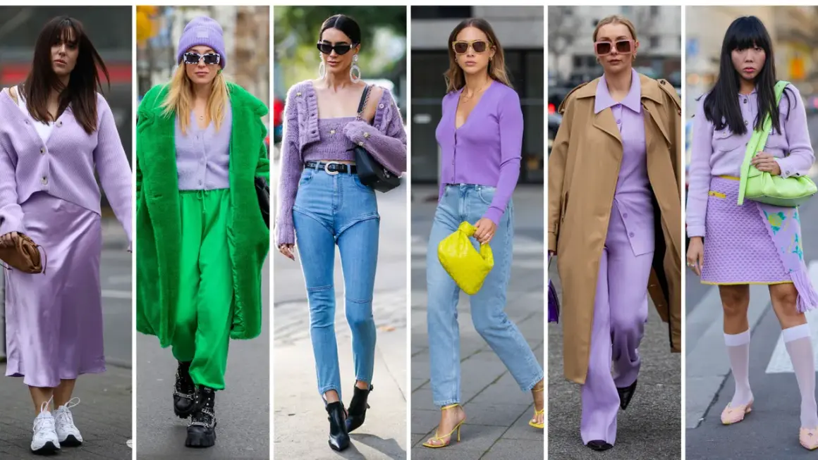 Sei modi per abbinare il lilla: da outfit casual con jeans a look eleganti con gonne e cappotti.