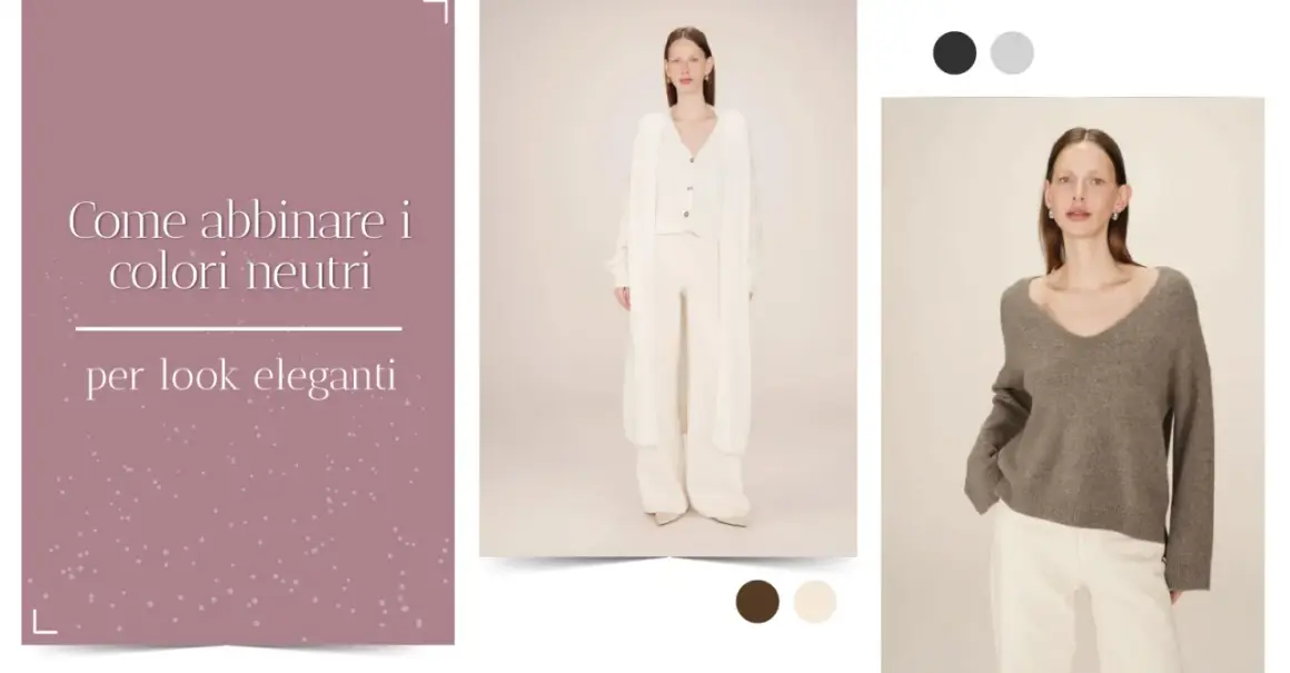 Come abbinare il beige per look eleganti: un completo bianco e un maglione grigio su pantaloni chiari.