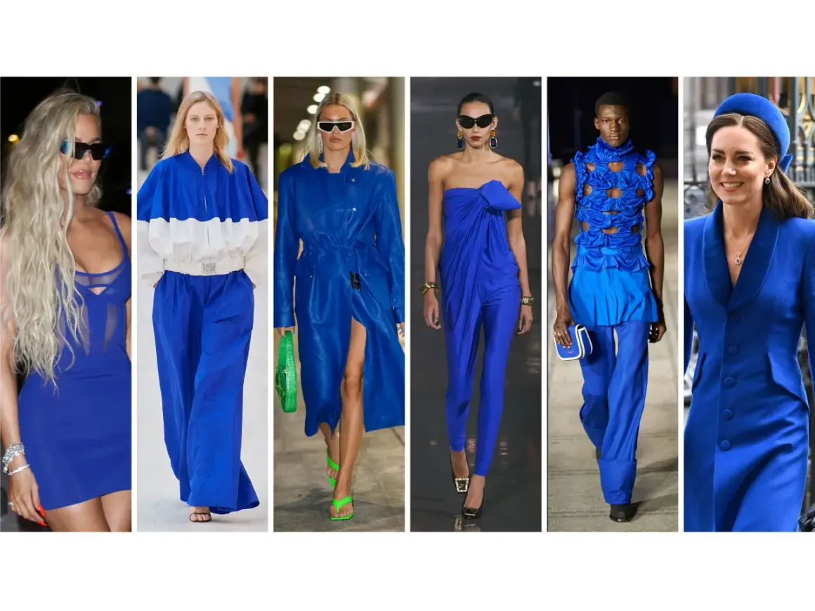Moda in blu royal: abiti audaci, trench in pelle, completi eleganti e un tocco regale.
