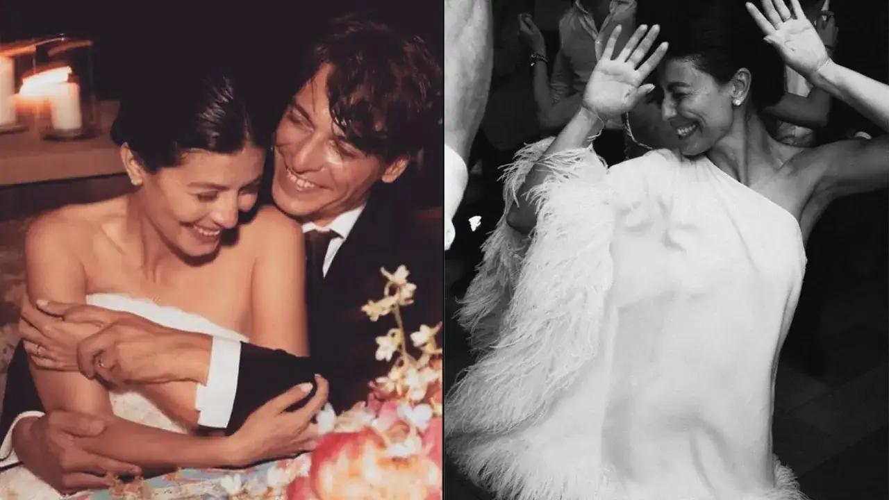 Alessandra Mastronardi matrimonio: gioia e balli sfrenati. La sposa sorride felice tra le braccia del suo amore e poi danza con un abito piumato.