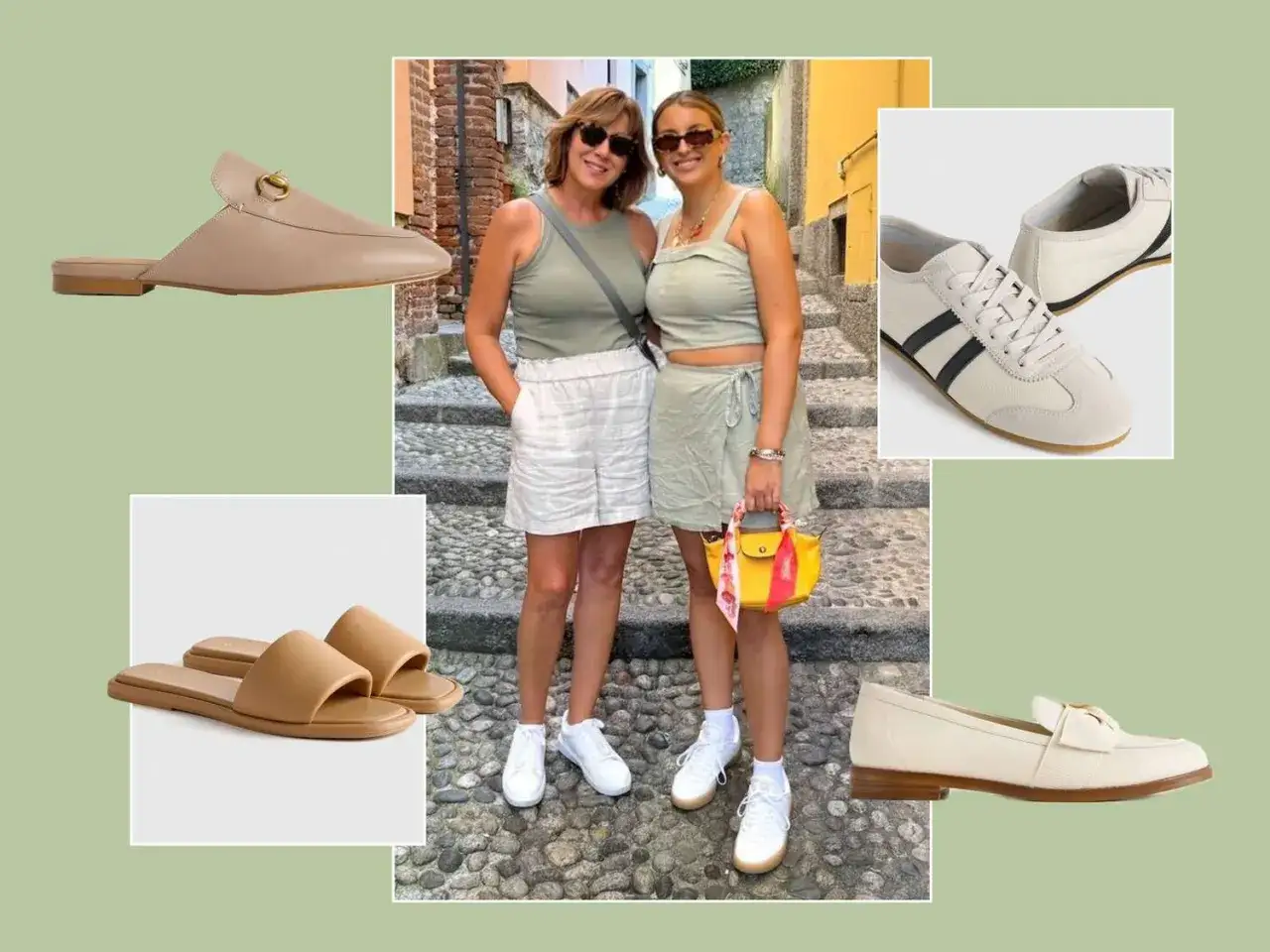 Vari tipi di scarpe: mocassini, ciabatte, sneakers e ballerine, perfetti per ogni occasione.