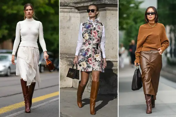 Ispirazione su come abbinare stivali marroni scamosciati con look eleganti e casual.