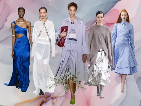Modelle con abiti audaci e innovativi, un assaggio delle prossime tendenze moda e brand emergenti.