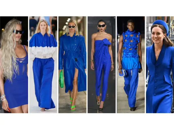 Moda in blu royal: abiti audaci, trench in pelle, completi eleganti e un tocco regale.